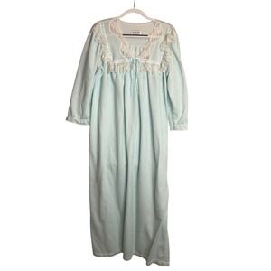 Vintage Touch of Fluff Powder Blue Lace Long Night Gown Pullover Trad Wife L